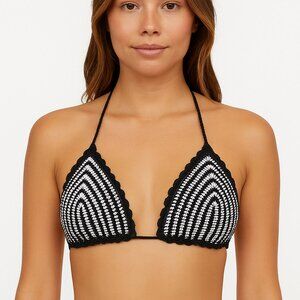 Gyn & Luca Crochet String Bikini Triangle Swim Top
